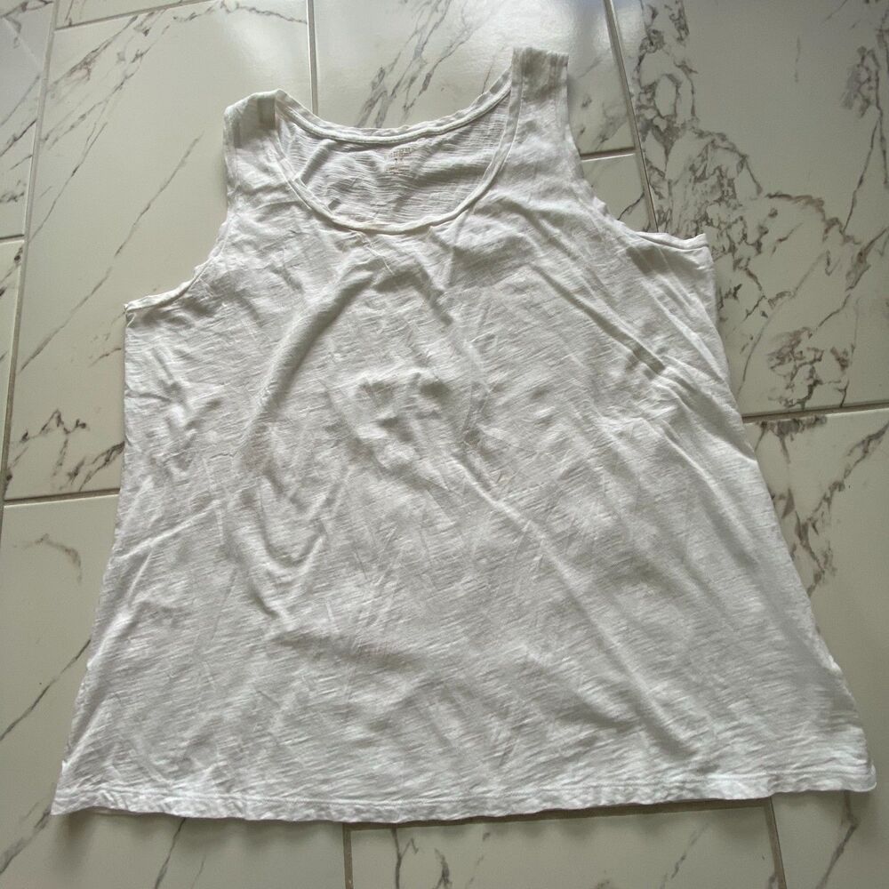 Sleeveless Tank Top Sonoma Life Style Women 1X White Cotton Casual Shirt